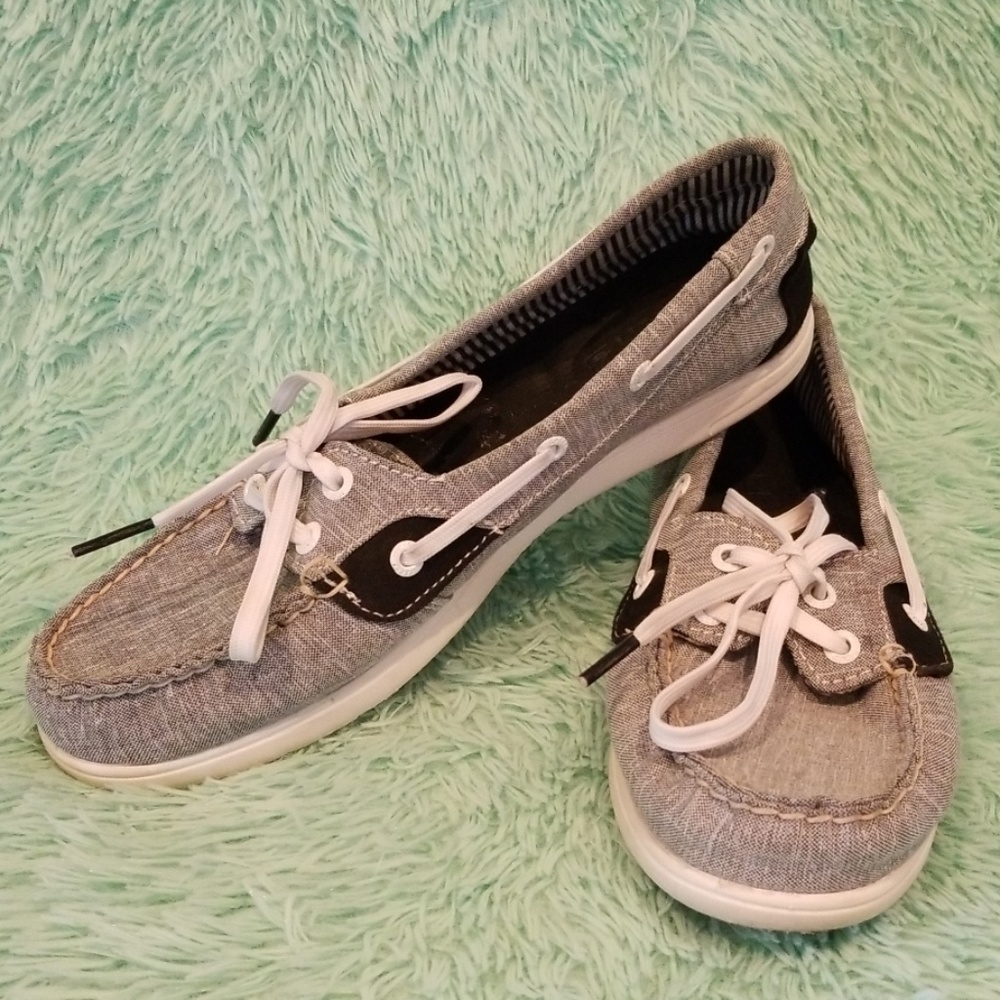 Sperry Top Sliders Black/Grey/White